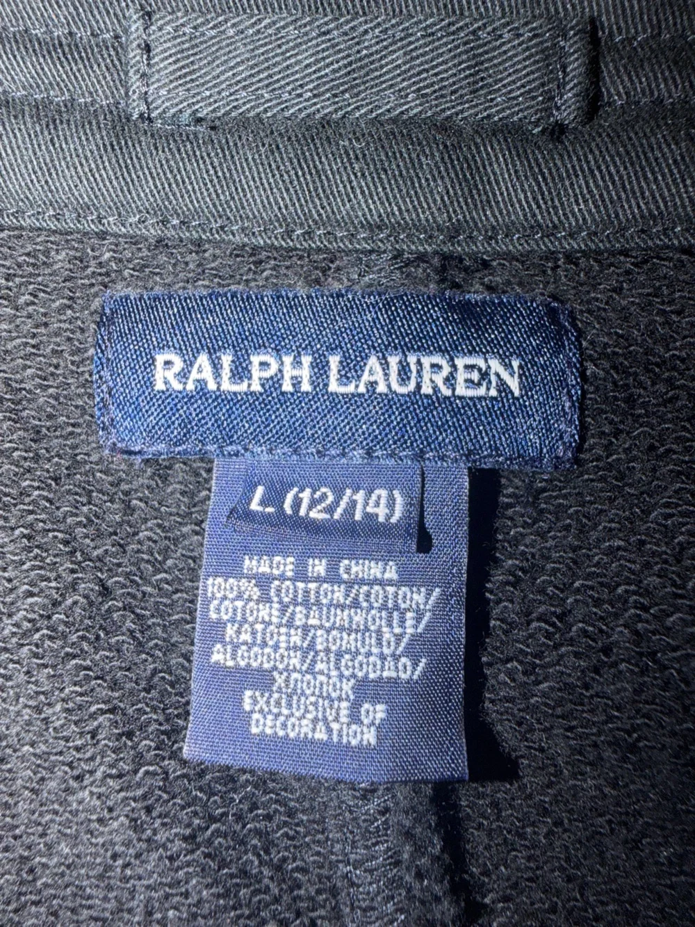 Ralph Lauren Girls Black Knit Military Peacoat Jacket Silver Crest‎ Buttons L
